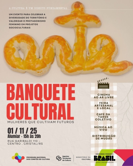 Evento em Cristal celebra diversidade cultural e protagonismo feminino com cinema, feira e música