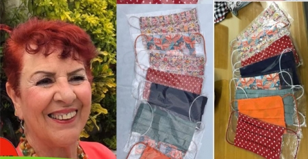 A lourenciana Sarita Lessa é destaque na confecção de máscaras de proteção