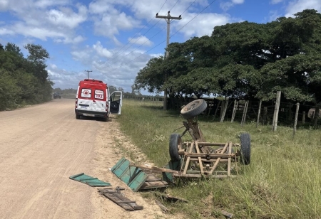 Samu atendeu acidente com carroça no Passo dos Baios