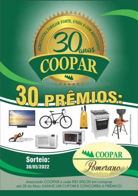 COOPAR/POMERANO CELEBRA SEU ANIVÉRSÁRIO E LANÇA MAIS UMA GRANDE CAMPANHA PROMOCIONAL