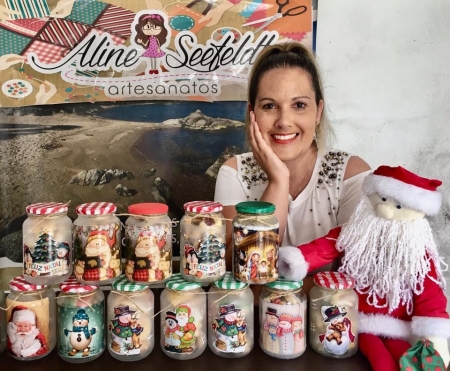 Artesã Aline Seefeldt inaugura espaço de artesanatos na praia de São Lourenço do Sul