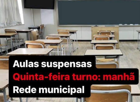 SMEDC suspendeu aulas nesta quinta-feira pela manhã nas escolas municipais