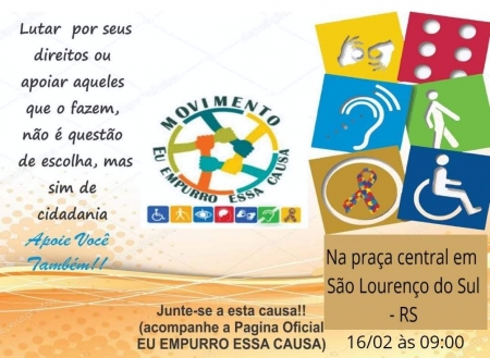 Movimento “Eu empurro essa causa” acontece neste sábado na Praça Central