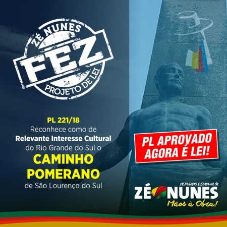 LEI: CAMINHO POMERANO, DE SÃO LOURENÇO DO SUL, É RELEVANTE INTERESSE CULTURAL DO RS