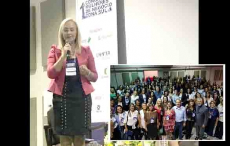Vice Presidente da ACI CDL de SLS Rejane Iuppen mediou painel no 1º Congresso Mulheres de Negócios da Zona Sul