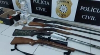 POLÍCIA CIVIL REALIZA APREENSÃO DE ARMAS DE FOGO NO CENTRO DE SÃO LOURENÇO