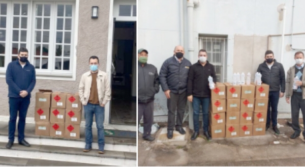 FURG realizou a entrega de 200 litros de álcool 70% à Santa Casa e 100 litros ao Hospital da Reserva