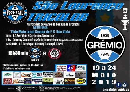 Abertura da semana de Aniversário do Consulado Gremista, dia 19 de Maio no Estádio União da Colônia