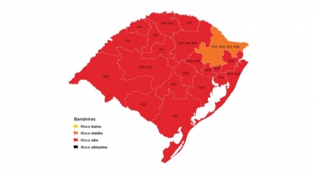 São Lourenço e região continuam em bandeira vermelha no mapa preliminar do Governo do Estado
