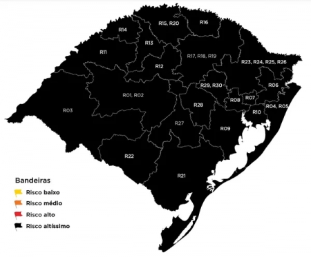 RS permanece em bandeira preta e cogestão segue suspensa na próxima semana, diz governo