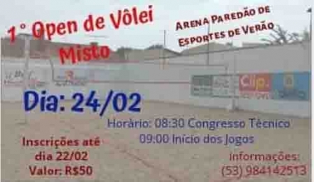 1º Torneio Open Misto de vôlei acontece neste domingo