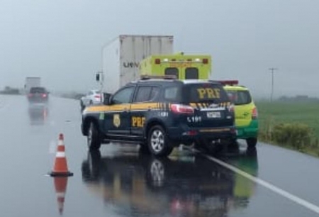 Acidente na BR 116 entre São Lourenço e Pelotas deixa uma pessoa morta na manhã desta quarta-feira (27)