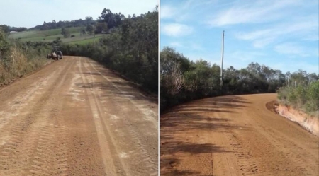 Estrada da Sesmaria recebeu cascalhamento e patrolamento