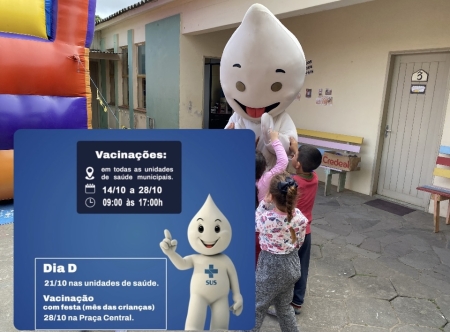 DIA D VACINAÇÃO acontece neste sábado em todos os postos de saúde