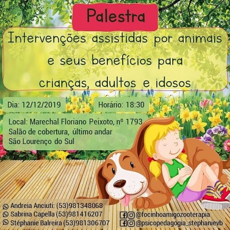 Palestra sobre Terapia Assistida por Animais e seus benefícios acontece nesta quinta-feira