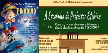Cia Teatral Misenscene realiza peças no mês de março