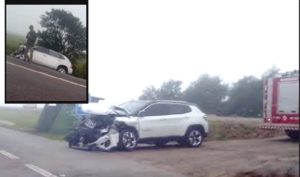 BR 116: Acidente no km 415 envolvendo dois veículos