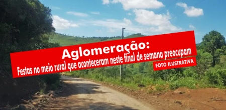 Aglomeração: Festas no meio rural que aconteceram neste final de semana preocupam