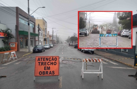 Seguem as obras de asfaltamento da Av. Marechal Floriano 