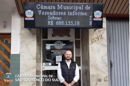 Mural da Transparência é ligado na Câmara Municipal de São Lourenço do Sul