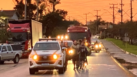 Chegada do Fogo Simbólico em São Lourenço do Sul na tarde desta quinta-feira (22)