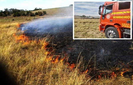 Corpo de Bombeiros apagou incêndios nas localidades de Pedrinhas, Estrada Nelson Behling e Passo dos Baios