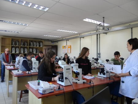 FURG recebe estudantes de escola rural de São Lourenço do Sul em oficina de microscopia